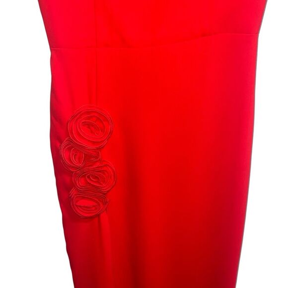 Amanda Uprichard X Revolve Wolfe Maxi Gown In Crimson Red Rosettes - Picture 5 of 11